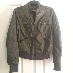 Green Faux Leather Jacket